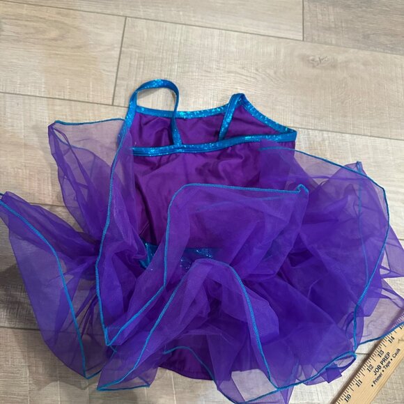 A WISH COMEN TRUE GIRLS MEDIUM CHILD PURPLE BLUE COMPETION DANCE COSTUME 19127 - Picture 4 of 6